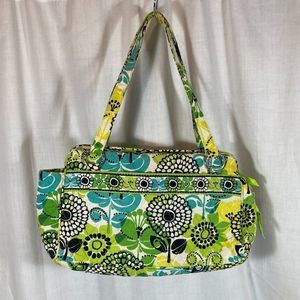 Vera Bradley Purse Little Mandy Limes Up Hand Bag Daisy Floral Green Yellow